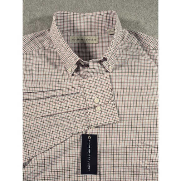 Holderness & Bourne Shirt Mens XL The Purcell Tailored Fit Stretch Check Pattern